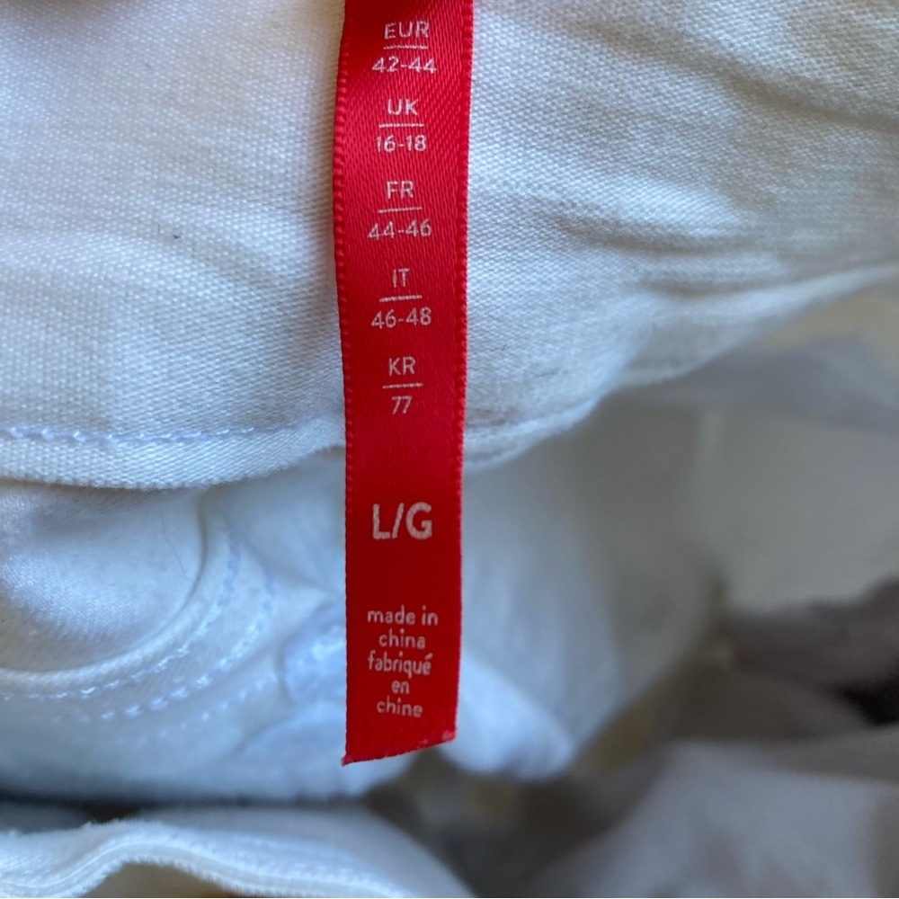 🥥 SPANX White High Rise Cropped Wide Leg Pants Ankle Length L - Picture 10 of 11